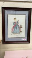 FRAMED NEEDLEPOINT PICTURE OF &ldquo;AMY&rdquo;