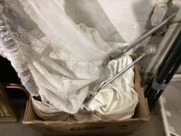 BOX W/ CURTAINS & RODS