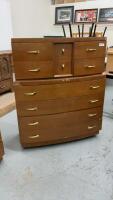 RETRO VICTORIAVILLE WALNUT DRESSER - 8-DRAWERS AND A CUBBY. ON CASTORS