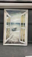 3-D EFFECT PICTURE OF &ldquo;OPEN WINDOW&rdquo; W/ BOAT