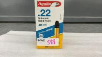 (500) LIVE ROUNDS AGUILA .22 LR &hellip;SUBSONIC SOLID POINT&hellip;PAL REQUIRED FOR PURCHASE