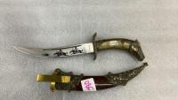 DECORATIVE KNIFE W/ BRASS HORSE HEAD HANDLE