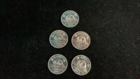 (5) CANADIAN 1966 NICKELS -