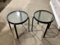 (2) ROUND GLASS SIDE TABLE