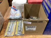 SHOP BOX W/ PADLOCK BOLTS, SCREWS & MISC
