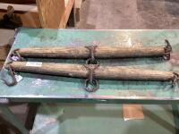 (2) ANTIQUE WOOD TREES HITCH