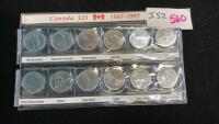 CANADA 125TH PROVINCIAL QUARTERS - 1867-1992