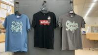 (3) T-SHIRTS. LEVI & CHICKEN MOM ARE SMALLS, DOG MAMA IS A MED