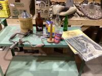 ANTIQUE BOTTLES, APPLE CIDER; HAND DRILL, CAN & MISC
