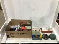 SHOP BOX OF FISHING GEAR & MISC