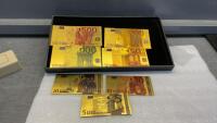 GOLD COLORED REPRODUCTION EURO DOLLARS - PLASTIC