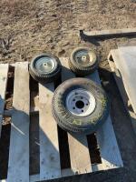 Three small tires on rims