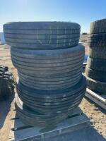 Stack of 6 trailer tires