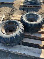 Two Lightfoot 10 inch quad tires on four bolt rims