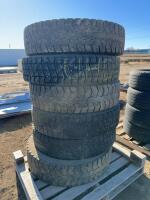 Stack of six transport tires