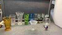 VASES & PAINTED WINE GLASSES