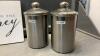 &ldquo;JOURNEY&rdquo; SIGN, CANDLE HOLDERS W/ BATTERY CANDLES & (2) METAL CANISTER - 2