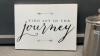 &ldquo;JOURNEY&rdquo; SIGN, CANDLE HOLDERS W/ BATTERY CANDLES & (2) METAL CANISTER - 3