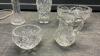 COLLECTION OF CRYSTAL PIECES - CREAM & SUGAR, FOOTED BOWL, VASES - 3