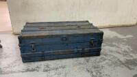 WOOD & METAL TRUNK W/ WOOD & METAL STRAPPING