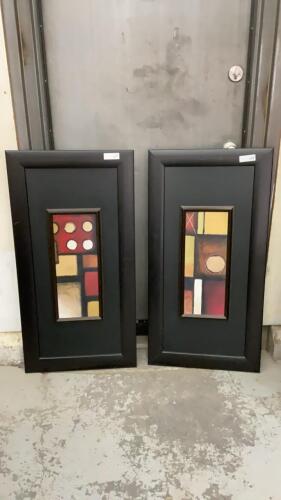 PAIR OF ABSTRACT STYLE PICTURES