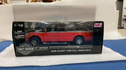 MAISTO DIE CAST 2004 FORD F350 SUPER DUTY TRUCK - HARLEY DAVIDSON CYCLES