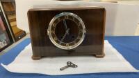 VINTAGE MANTEL CLOCK - HAS PENDULUM & KEY