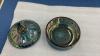 CARNIVAL GLASS COVERED CANDY DISH - IRREDESCENT BLUES - 2