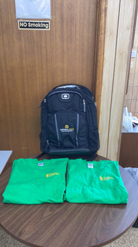 NEW… BACKPACK AND 2 T-SHIRTS ....DONATION