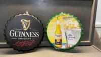MAN CAVE BOTTLE CAP BEER SIGNS - METAL&hellip;..CORONA & GUINNESS