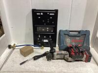 PORTABLE CABLE CUT-OFF TOOL, BOSCH DRILL & DRIVE SET & MISC
