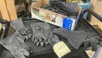 BOX OF MARIGOLD INDUSTRIAL BLACK RUBBER GLOVES - MIXED SIZES