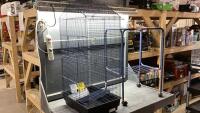 (2) PIECES - LARGE BIRD CAGE WITH ROLLING STAND