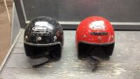 (2) MOTORBIKE HELMETS
