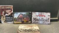 4 REPLICA METAL SIGNS