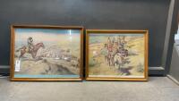 FRAMED WESTERN PRINTS - CHARLES M. RUSSELL