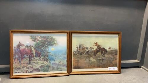 (2) CHARLES RUSSEL FRAMED PRINTS