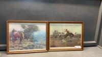 (2) CHARLES RUSSEL FRAMED PRINTS