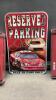 (4) NASCAR WALL CLOCKS & PLASTIC PARKING SIGN - 4