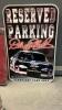 (4) NASCAR WALL CLOCKS & PLASTIC PARKING SIGN - 4