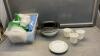 SET OF CORELLE STONEWARE BOWLS, CUPS, SMALL PLATES
