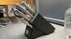 KITCHENAID KNIFE BLOCK W/ KNIVES & (3) GLASS WATER DISPENSERS - NO LIDS - 2