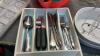 (2) BOXES OF KITCHEN ITEMS - PANS, CUTLERY, COOKIE SHEET, CASSEROLES ETC - 2