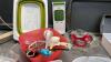 (2) BOXES OF KITCHEN ITEMS - PANS, CUTLERY, COOKIE SHEET, CASSEROLES ETC - 3