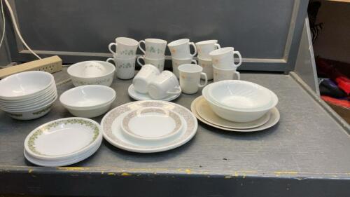 CORELLE DISHES - CUPS & SAUCERS, BOWLS, PLATES
