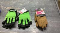 (3)PAIRS GLOVES - (2)MECHANICS SIZE M, NOBLE SYNTHETIC SIZE S/XS