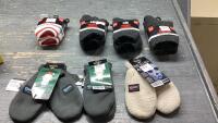 BOX W/(4)PAIRS KIDS SOCKS - SIZE 7-12 + (3) PAIR OF MITTENS