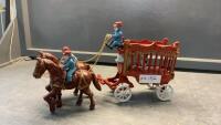 CAST HORSES W/ CIRCUS WAGON