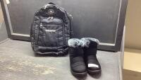 SCHLUMBERGER BACKPACK + LADIES WINTER BOOTS
