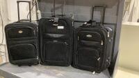 (3) CARRY -ON SUITCASES